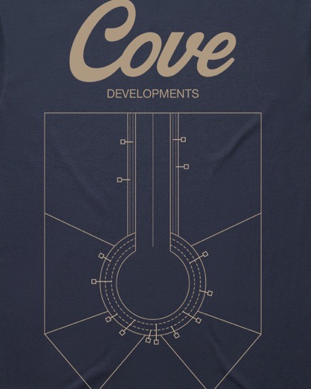 Cove Developments t-shirt with plat line drawing